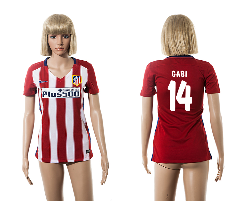 2015-16 Atletico Madrid 14 GABI Home Women Jersey