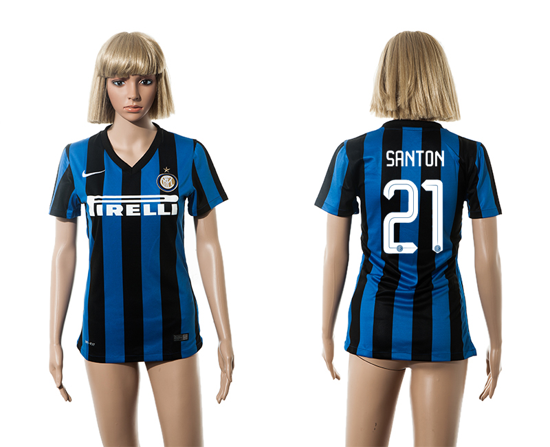 2015-16 Inter Milan 21 SANTON Home Women Jersey