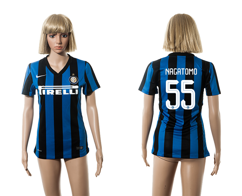 2015-16 Inter Milan 55 NAGATOMO Home Women Jersey