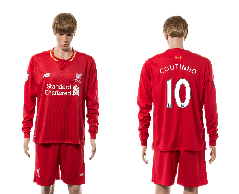 2015-16 Liverpool 10 COUTINHO Home Long Sleeve Jersey
