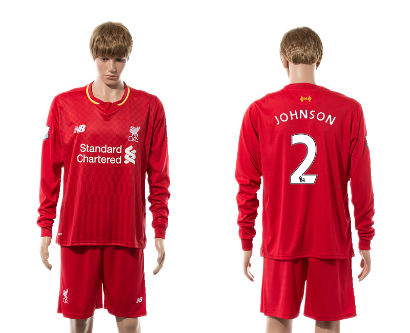 2015-16 Liverpool 2 JOHNSON Home Long Sleeve Jersey