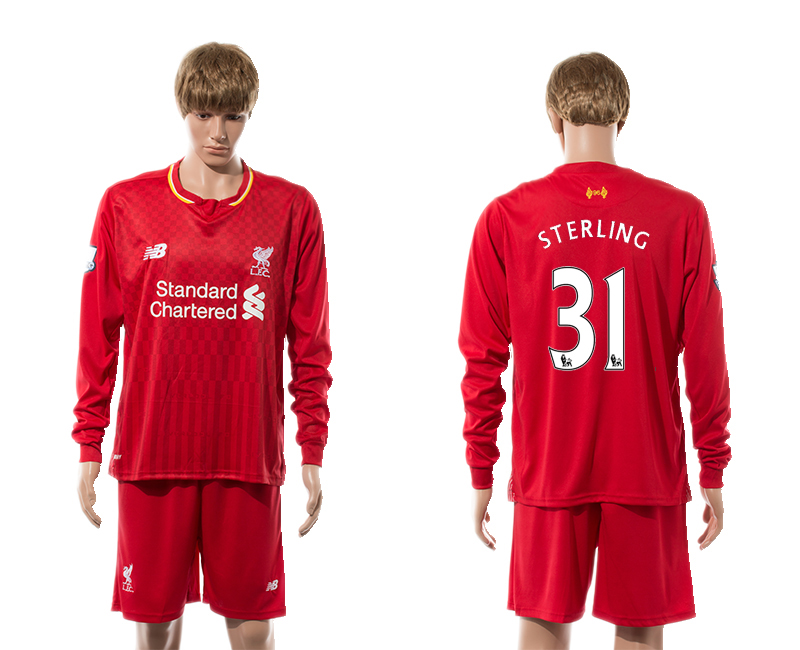 2015-16 Liverpool 31 STERLING Home Long Sleeve Jersey 2015-16 Liverpool 31 STERLING Home Long Sleeve Jersey