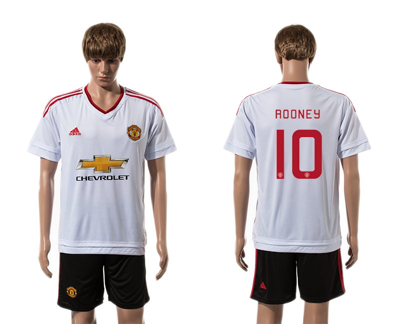 2015-16 Manchester United 10 ROONEY Away UEFA Champions League Jersey
