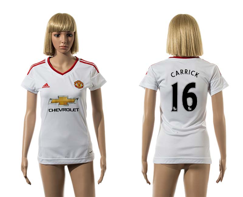 2015-16 Manchester United 16 CARRICK Away Women Jersey