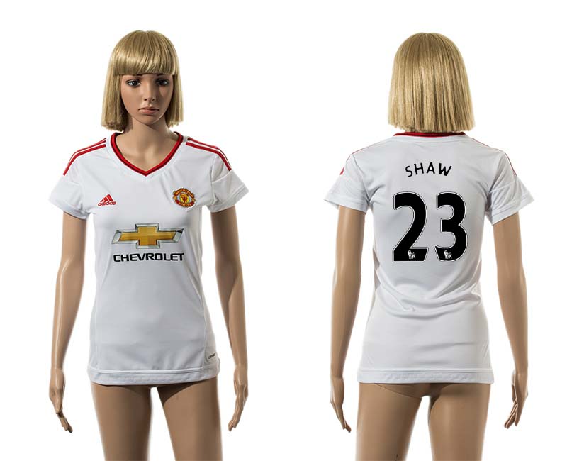 2015-16 Manchester United 23 SHAW Away Women Jersey