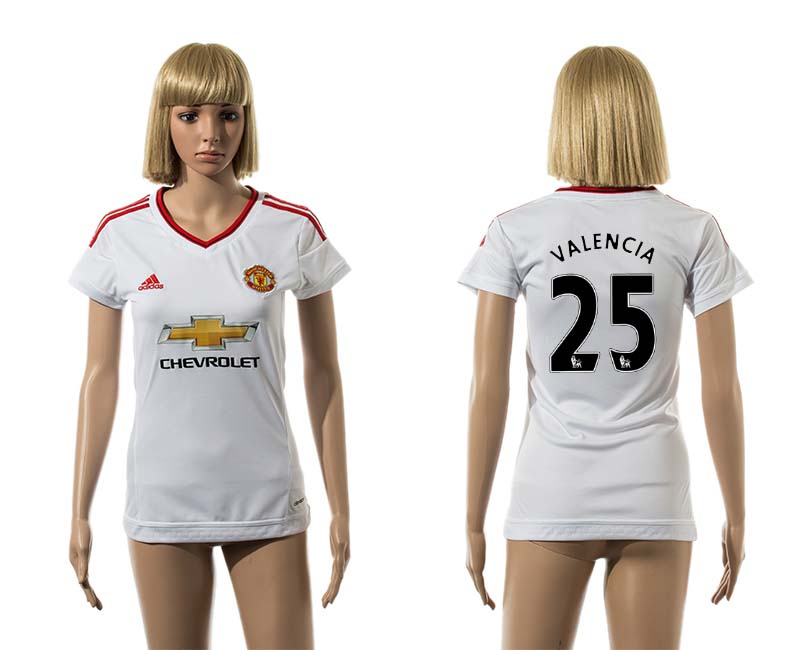 2015-16 Manchester United 25 VALENCIA Away Women Jersey