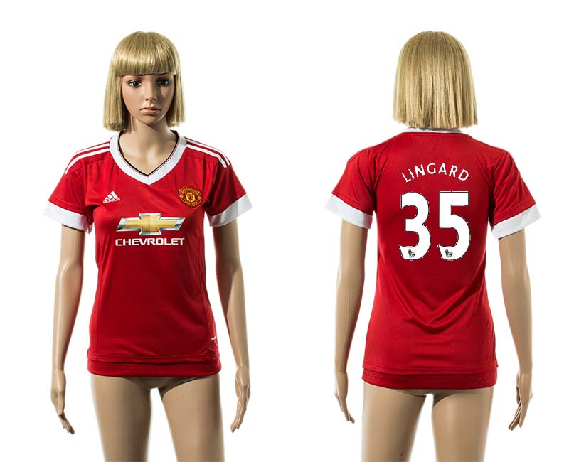 2015-16 Manchester United 35 LINGARD Home Women Jersey