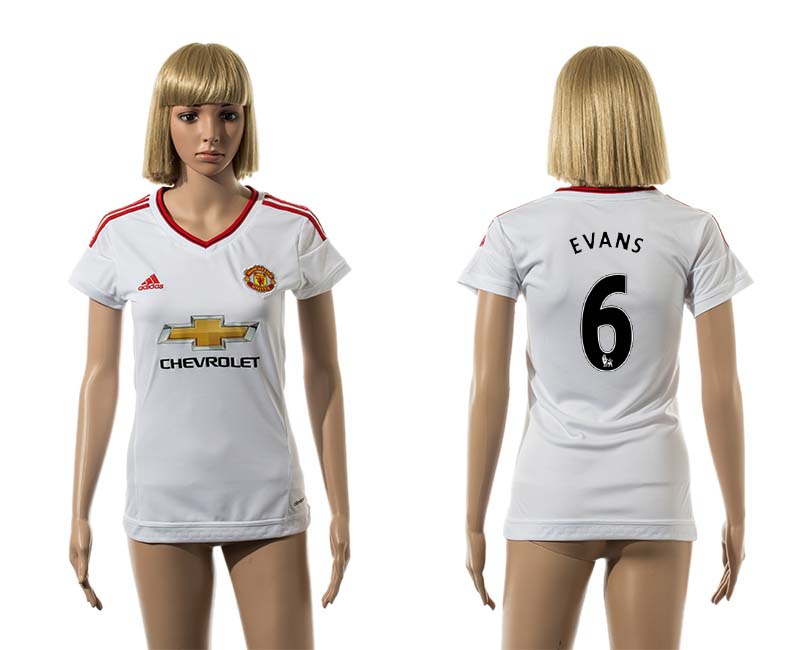 2015-16 Manchester United 6 EVANS Away Women Jersey