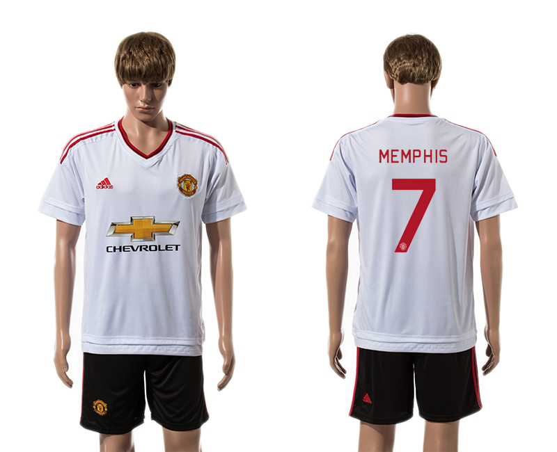 2015-16 Manchester United 7 MEMPHIS Away UEFA Champions League Jersey