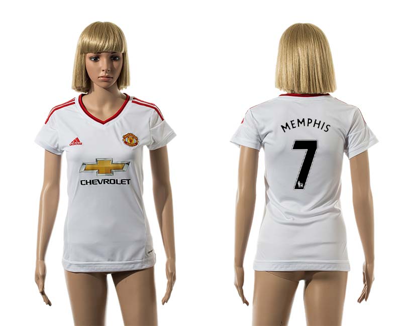 2015-16 Manchester United 7 MEMPHIS Away Women Jersey