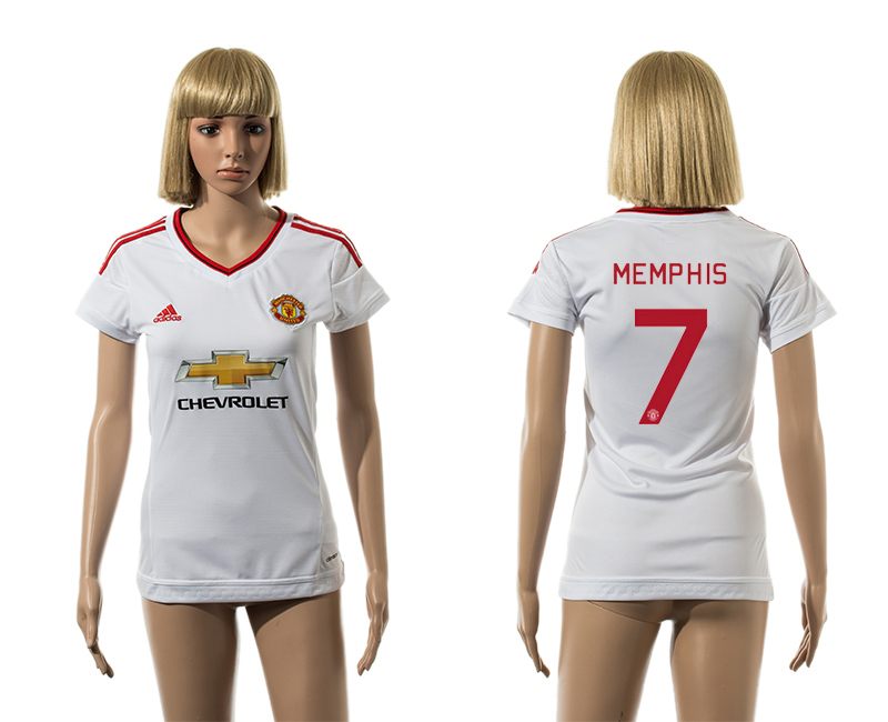 2015-16 Manchester United 7 MEMPHIS Away Women Thailand Jersey