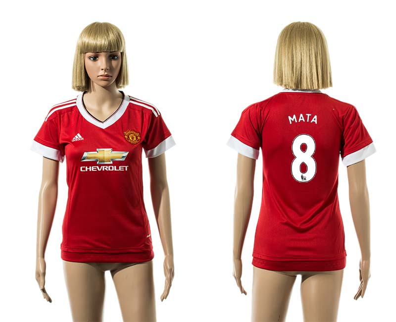 2015-16 Manchester United 8 MATA Home Women Jersey