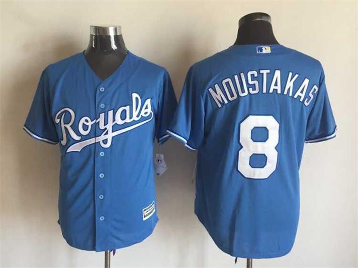 Royals 8 Mike Moustakas Blue New Cool Base Jersey