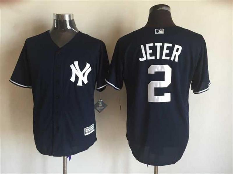 Yankees 2 Derek Jeter Dark Blue New Cool Base Jersey