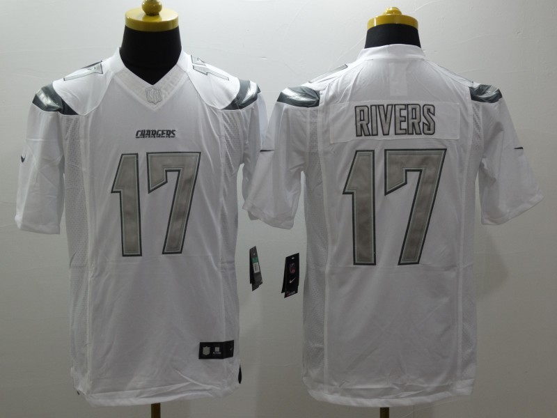 Nike Chargers 17 Philip Rivers White Platinum Limited Jersey