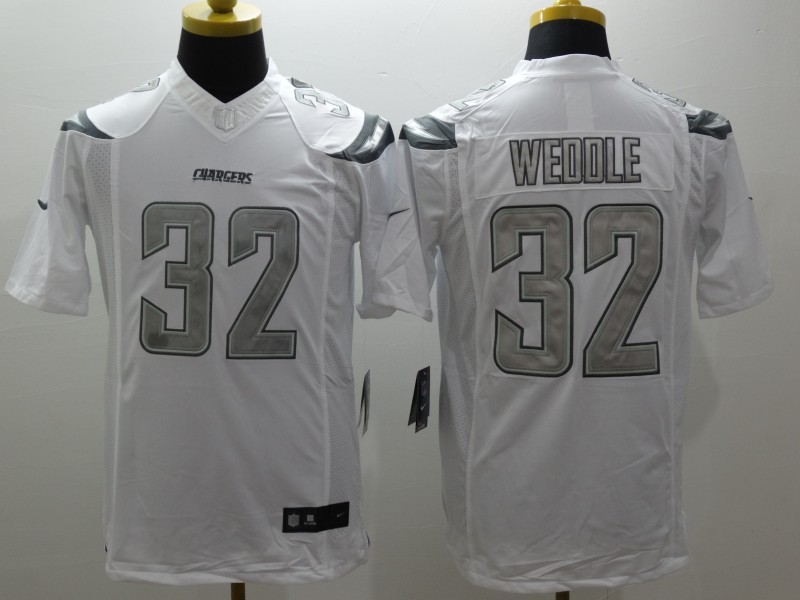Nike Chargers 32 Eric Weddle White Platinum Limited Jersey
