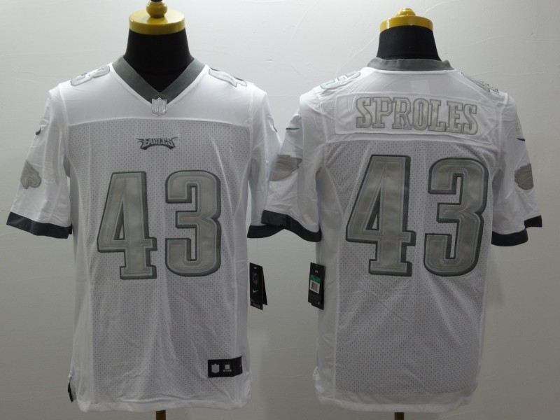 Nike Eagles 43 Darren Sproles White Platinum Limited Jersey