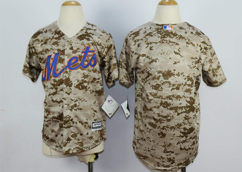 Mets Blank Camo Youth New Cool Base Jersey