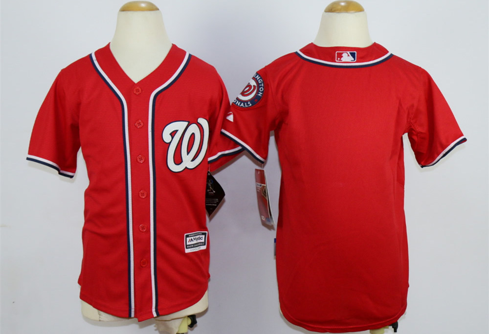 Nationals Blank Red Youth New Cool Base Jersey