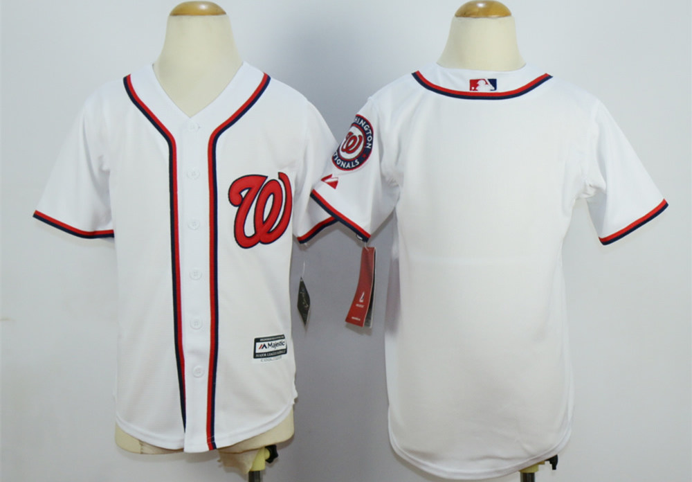 Nationals Blank White Youth New Cool Base Jersey