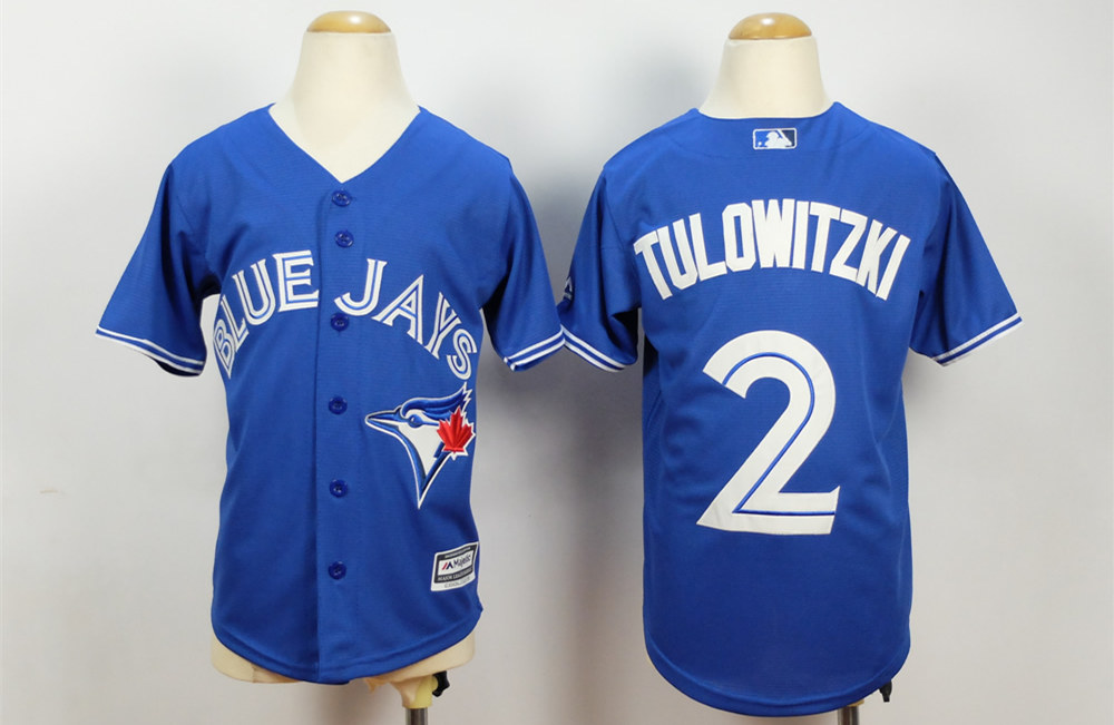 Blue Jays 2 Troy Tulowitzki Blue Youth New Cool Base Jersey - Click Image to Close