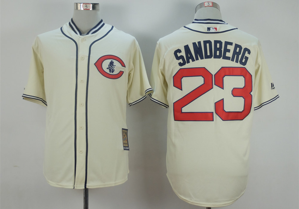 Cubs 23 Ryne Sandberg Cream 1929 Turn Back The Clock Jersey