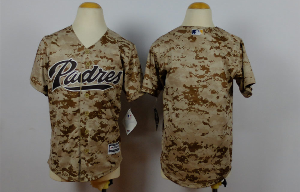 Padres Blank Camo Youth New Cool Base Jersey