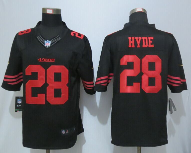 Nike 49ers 28 Carlos Hyde Black Limited Jersey