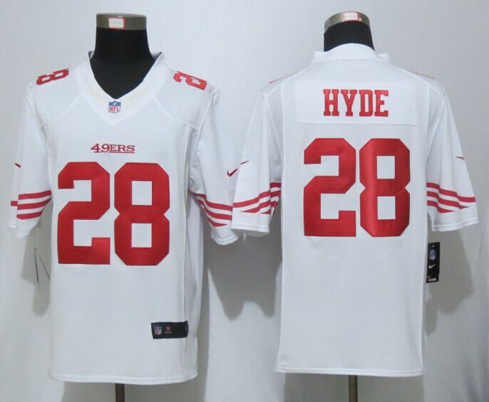 Nike 49ers 28 Carlos Hyde White Limited Jersey