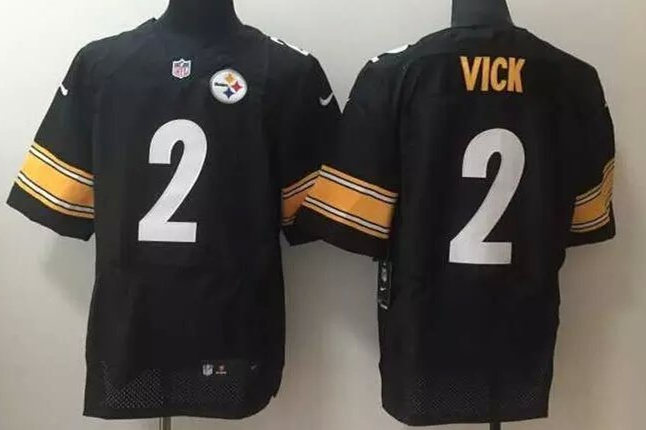Nike Steelers 2 Michael Vick Black Elite Jersey