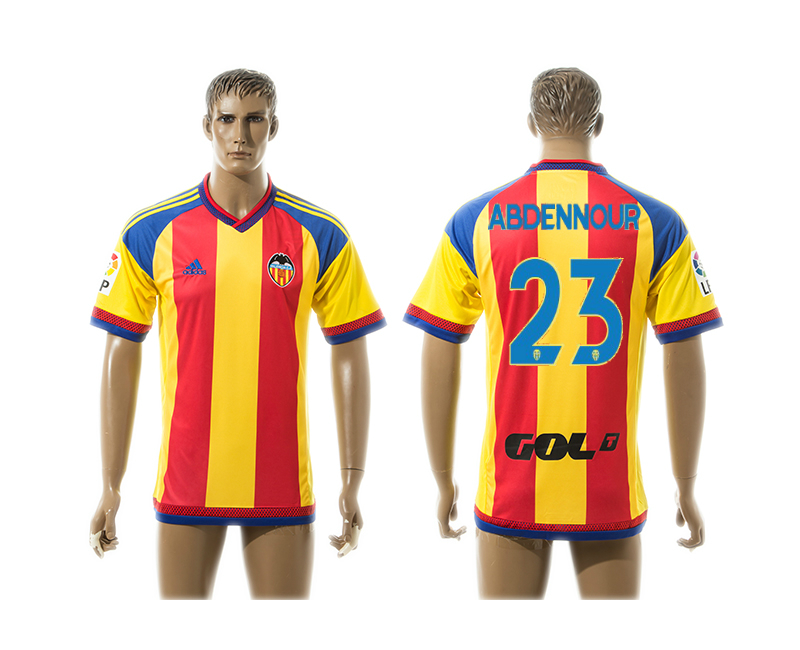 2015-16 Valencia 23 ABDENNOUR Away Thailand Jersey