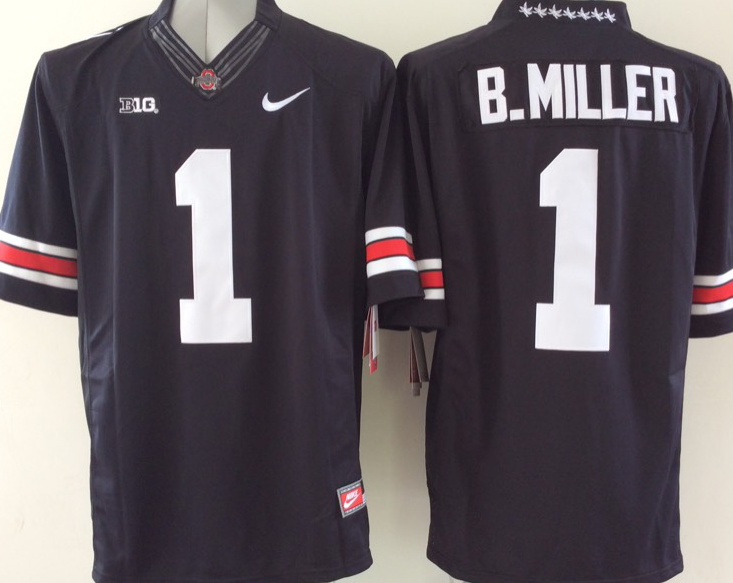 Ohio State Buckeyes 1 B.Miller Black NCAA Football Jersey