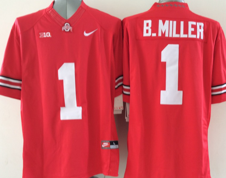 Ohio State Buckeyes 1 B.Miller Red NCAA Football Jersey Ohio State Buckeyes 1 B.Miller Red NCAA Football Jersey