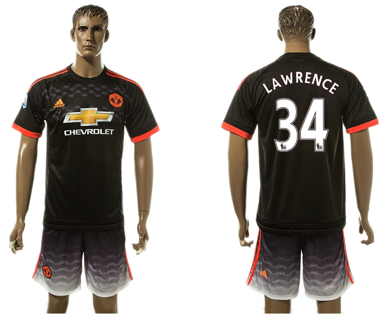 2015-16 Manchester United 34 LAWRENCE Third Away Jersey
