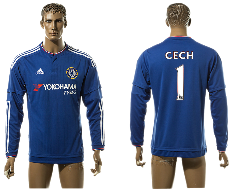 2015-16 Chelsea 1 CECH Home Long Sleeve Thailand Jersey