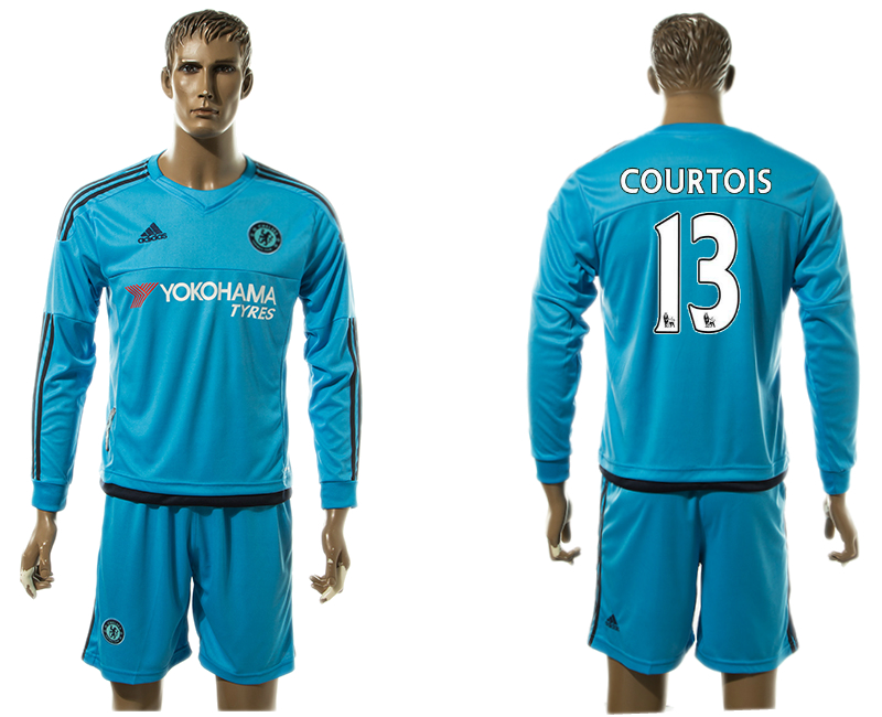 2015-16 Chelsea 13 COURTOIS Goalkeeper Long Sleeve Jersey