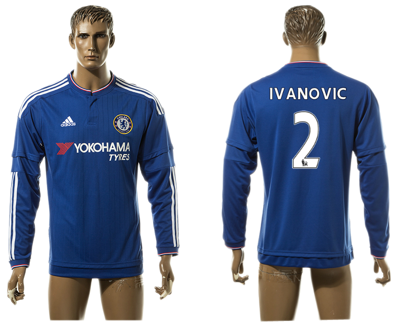 2015-16 Chelsea 2 IVANOVIC Home Long Sleeve Thailand Jersey