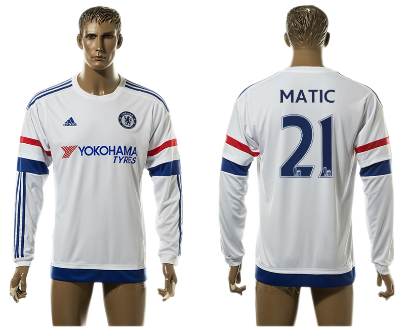 2015-16 Chelsea 21 MATIC Away Long Sleeve Thailand Jersey