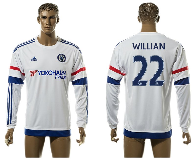 2015-16 Chelsea 22 WILLIAN Away Long Sleeve Thailand Jersey
