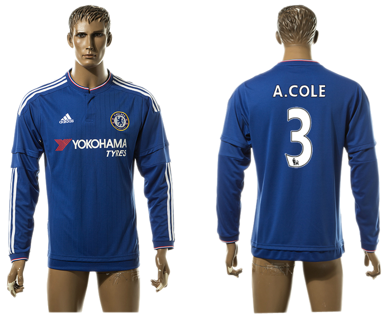 2015-16 Chelsea 3 A.COLE Home Long Sleeve Thailand Jersey