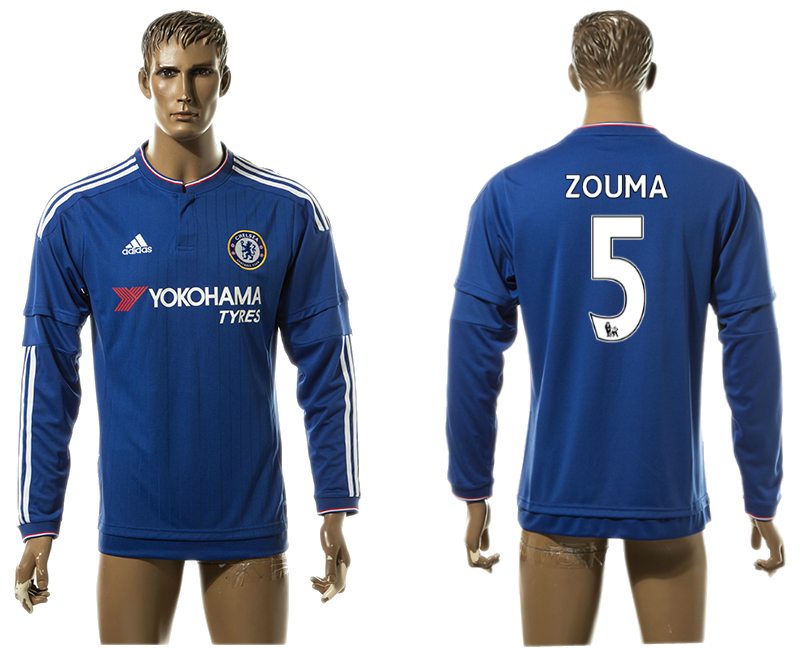 2015-16 Chelsea 5 ZOUMA Home Long Sleeve Thailand Jersey