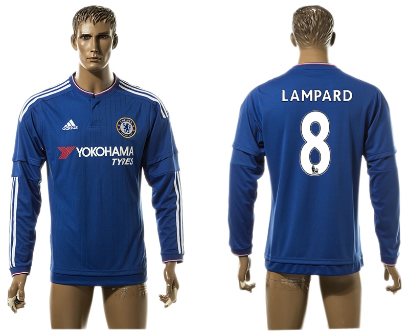 2015-16 Chelsea 8 LAMPARD Home Long Sleeve Thailand Jersey