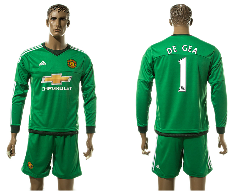 2015-16 Manchester United 1 DE GEA Goalkeeper Long Sleeve Jersey