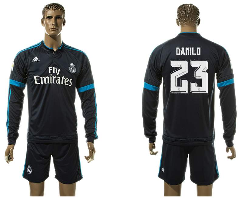 2015-16 Real Madrid 23 DANILO Third Away Long Sleeve Jersey
