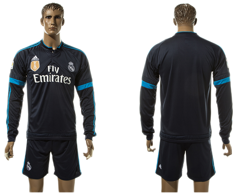 2015-16 Real Madrid Third Away Long Sleeve Soccer Jersey