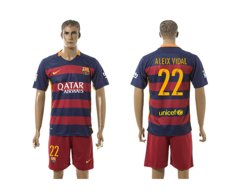 2015-16 Barcelona 22 ALEIX VIDAL Home Jersey