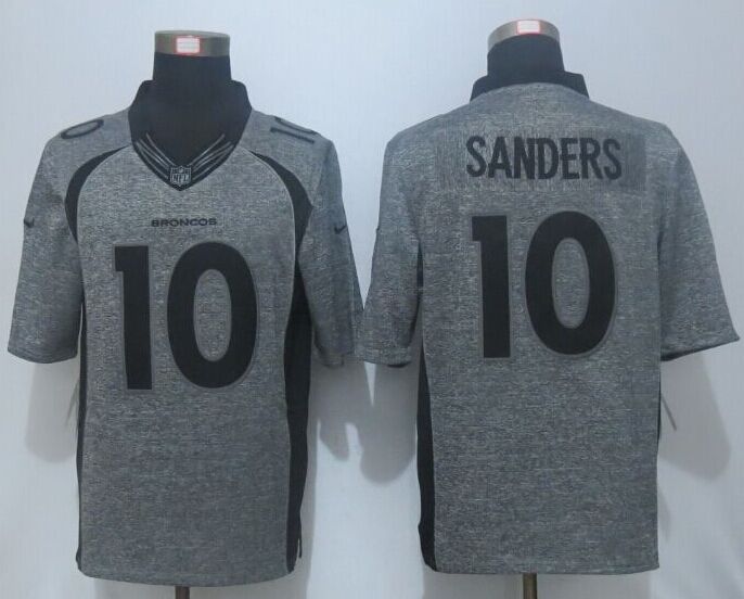 Nike Broncos 10 Emmanuel Sanders Grey Gridiron Grey Limited Jersey