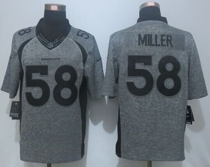 Nike Broncos 58 Von Miller Grey Gridiron Grey Limited Jersey