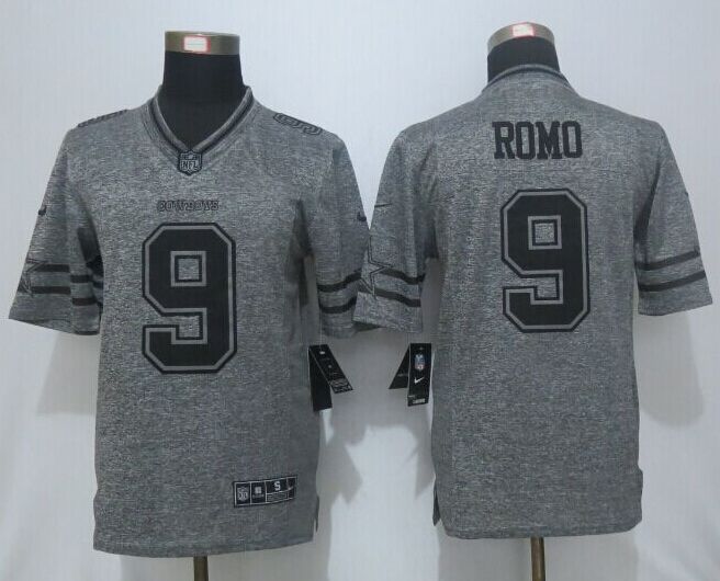 Nike Cowboys 9 Tony Romo Grey Gridiron Grey Limited Jersey