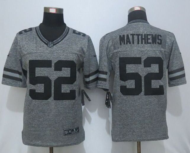 Nike Packers 52 Clay Matthews Grey Gridiron Grey Limited Jersey